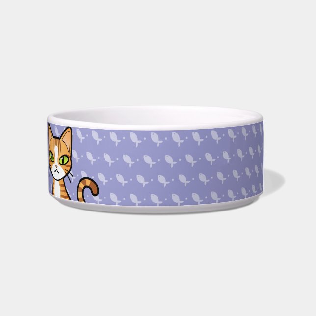 Design Your Own Cartoon Cat (customisable name) Bowl (Right)