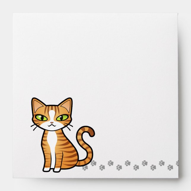 Design Your Own Cartoon Cat Envelopes (Front)