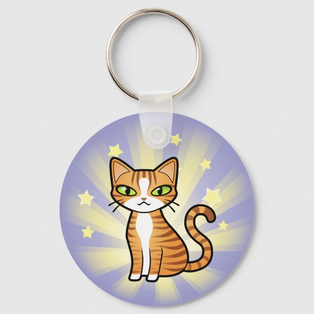 Design Your Own Cartoon Cat Key Ring (Front)