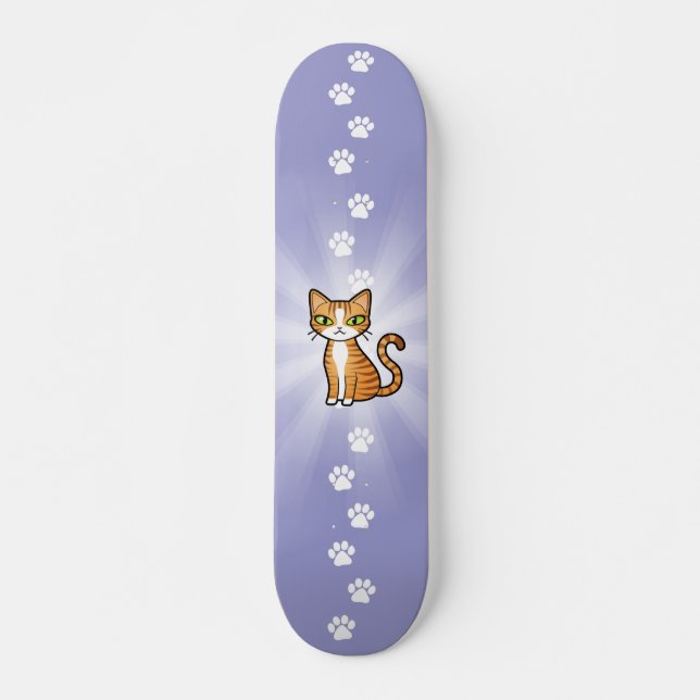 Design Your Own Cartoon Cat Skateboard (Front)