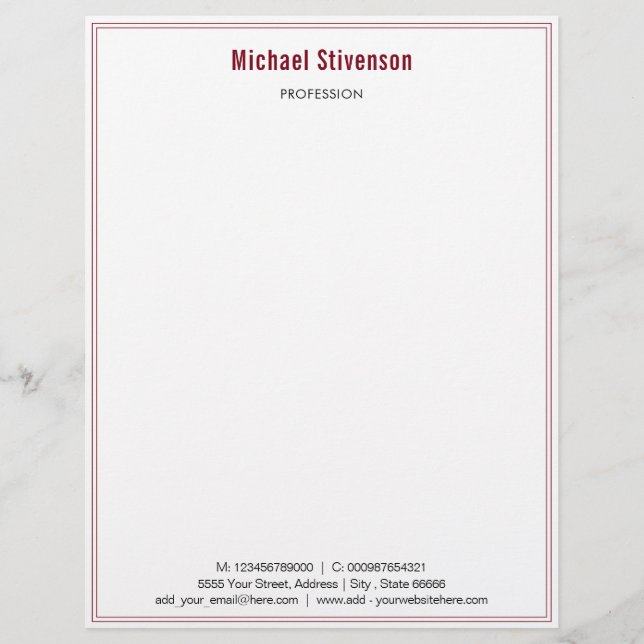 Design Your Own Colour Framed Business Letterhead (Front)