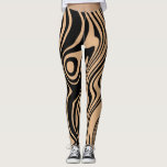 Design Your Own Colours Wavy Stripe Leggings<br><div class="desc">Custom Colours Abstract Waves Stripe Leggings - Choose / add your favourite background colours ! MIGNED Design</div>