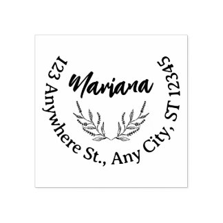 Design Your Own Contemporary Round Return Address  Rubber Stamp