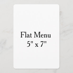 Design Your Own custom 5" x 7" round Flat Menu