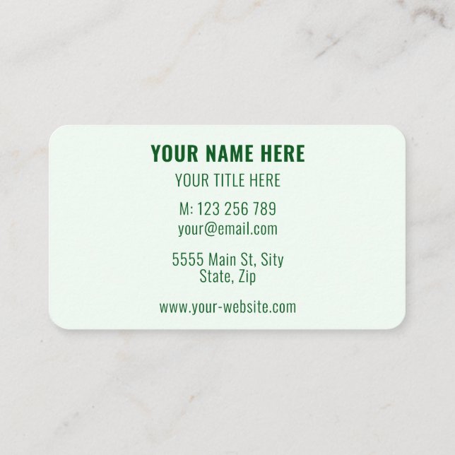 Design Your Own Custom Colours Fonts Business Card (Back)
