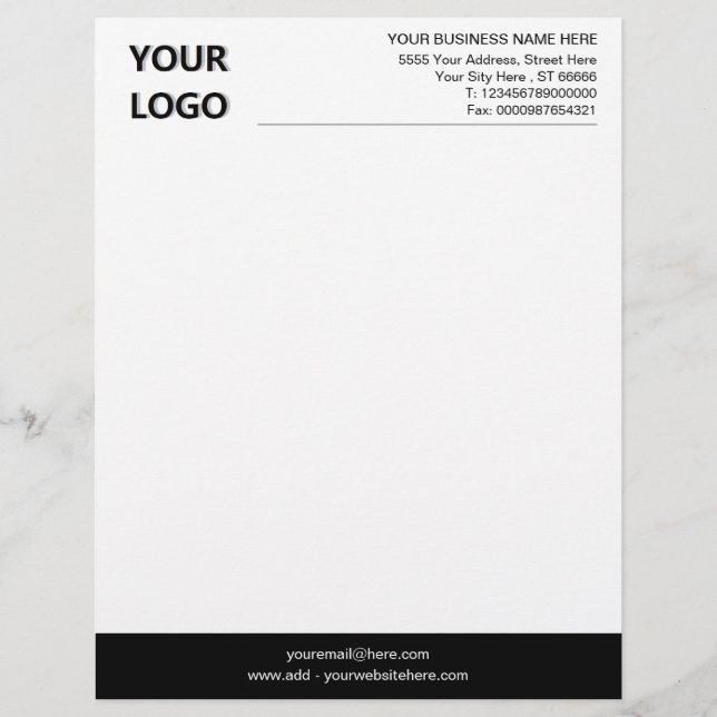 Design Your Own Custom Company Letterhead Template (Front)