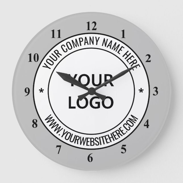 Design Your Own Custom Company Logo Clock Template (Front)