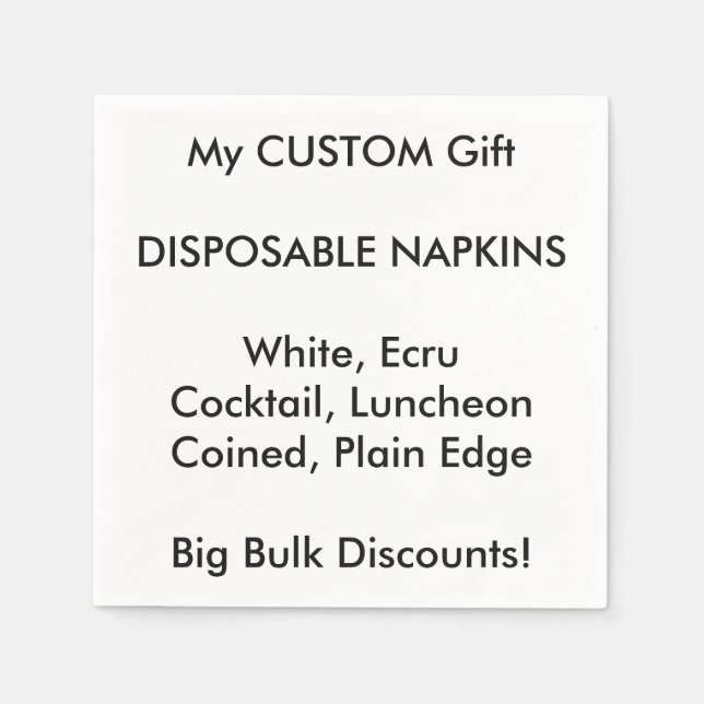 Design Your Own Custom Disposable Paper Napkins (Front)