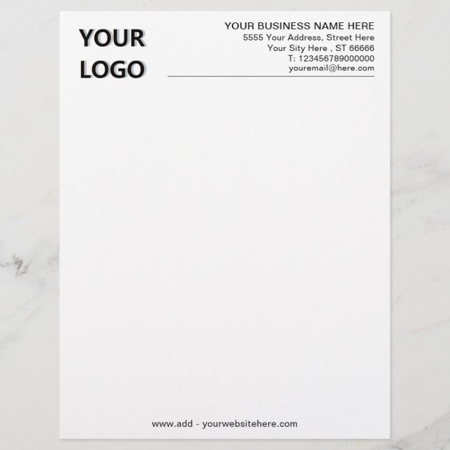 Design Your Own Custom Letterhead Template (Front)
