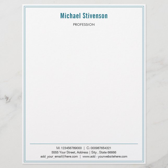 Design Your Own Custom Letterhead Template (Front)