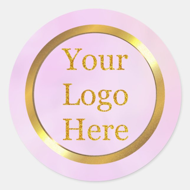 Design Your Own Custom Modern Logo Business Classic Round Sticker (Front)