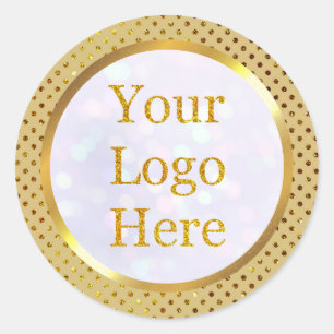 Design Your Own Custom Modern Logo Business Classic Round Sticker