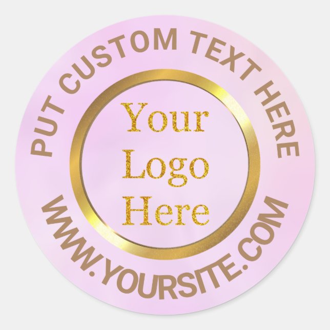 Design Your Own Custom Modern Logo Business Classic Round Sticker (Front)