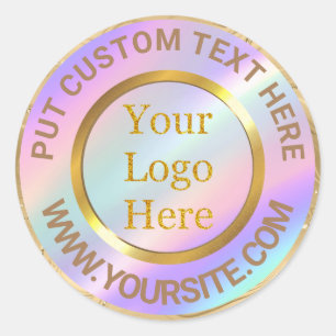 Design Your Own Custom Modern Logo Business Classic Round Sticker
