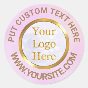 Design Your Own Custom Modern Logo Business Classic Round Sticker