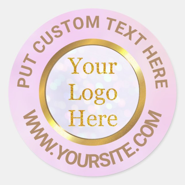 Design Your Own Custom Modern Logo Business Classic Round Sticker (Front)