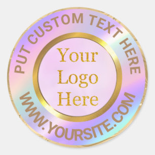 Design Your Own Custom Modern Logo Business Classic Round Sticker