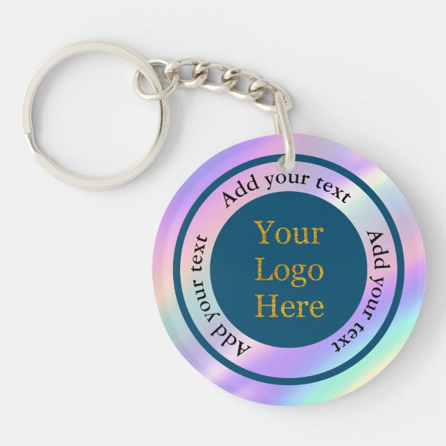 Design Your Own Custom Modern Logo Business Key Ring (Front)