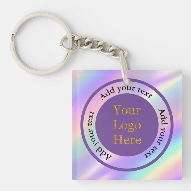 Design Your Own Custom Modern Logo Business Key Ring (Front)