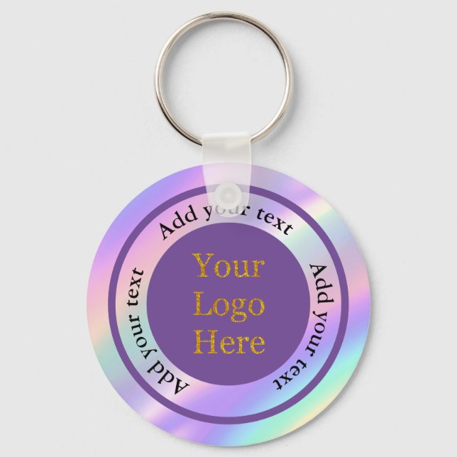 Design Your Own Custom Modern Logo Business  Key Ring (Front)