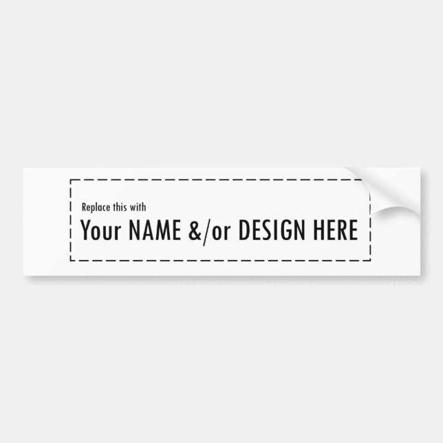 Design Your Own Custom Personalise Name Design Bumper Sticker (Front)