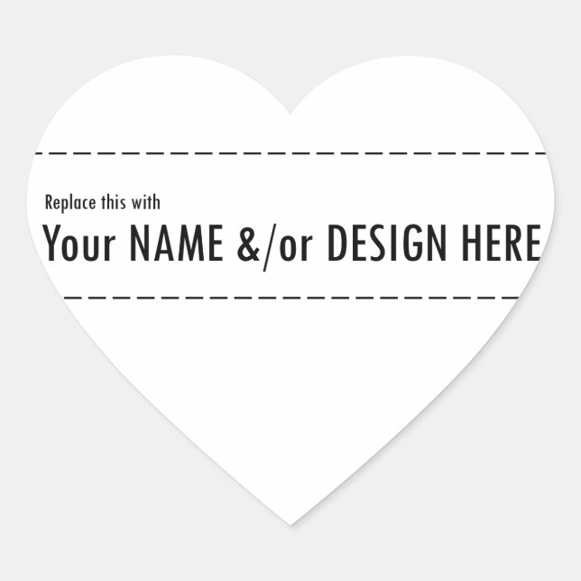 Design Your Own Custom Personalise Name Design Heart Sticker (Front)