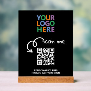 Design Your Own Custom Personalised Logo QR Code Acrylic Sign