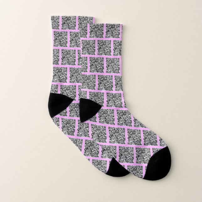 Design Your Own Custom QR Code Socks Choose Color (Pair)