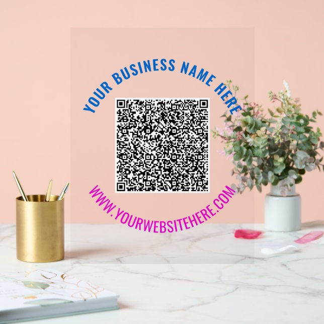 Design Your Own Custom QR Code Text Acrylic Sign (Wedding)