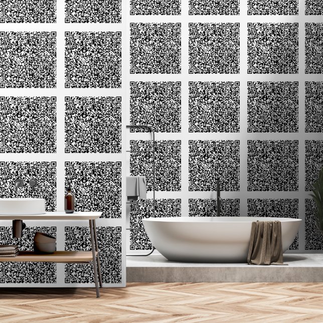 Design Your Own Custom QR Code Wallpaper Example (Bathroom)