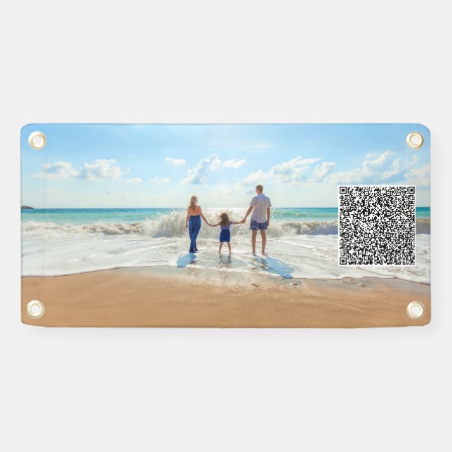 Design Your Own Design Photo Banner with QR Code (Horizontal)