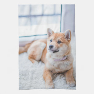 Design Your Own Dog Puppy Photo Tea Towel
