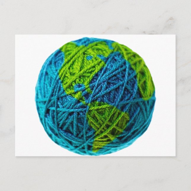 Design Your Own Earth Day Knit Crochet Hobby Yarn Postcard (Front)