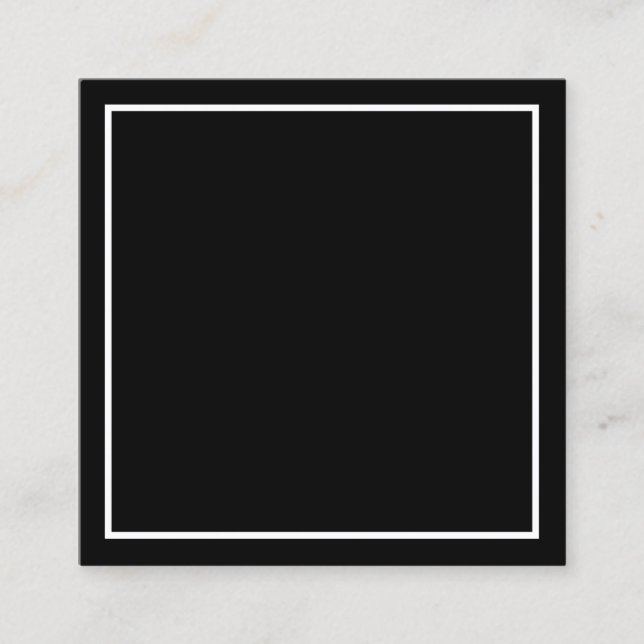 Design Your Own Elegant Solid Black  Square Business Card (Front)