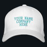 Design Your Own Embroidered Text Baseball Hats<br><div class="desc">Design Your Own Personalised Embroidered Hats with Your Colours , Text and Fonts Promotional Business or Modenr Personal Baseball Caps - Add Your Text - Name - Company / Number / Letter / Slogan - Tagline / or Website , Phone , E-mail , Social Media Handle , Address , Logo...</div>