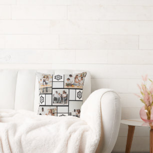 Design Your Own Floral 5 Photo Collage Cushion