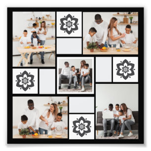 Design Your Own Floral 5 Photo Collage Print