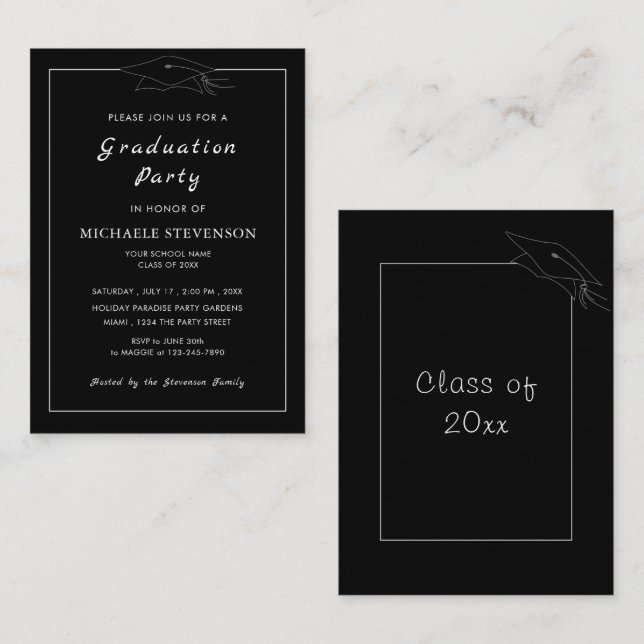 Design Your Own Graduation Invitation Example (Front/Back)