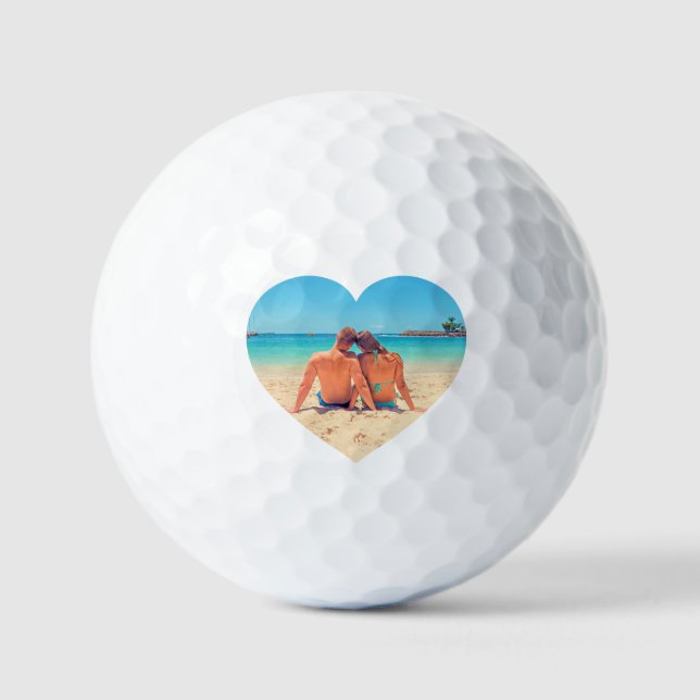 Design Your Own Heart Photo Golf Balls Gift (Front)