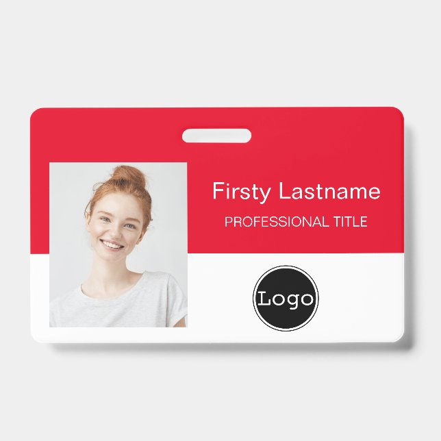 design your own id card - Photo, Bar Code, Logo,   Badge (Front)