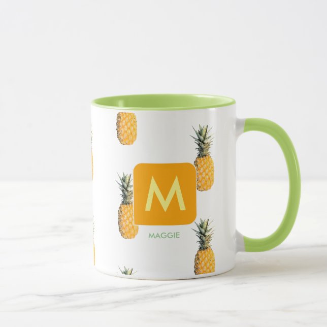 design your own initial with pineapples mug (Right)