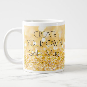 Design Your Own Jumbo Mug - Gold Elegant Glitter