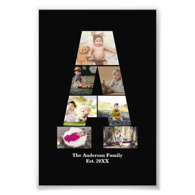 Design Your Own Letter A Photo Collage (Front)