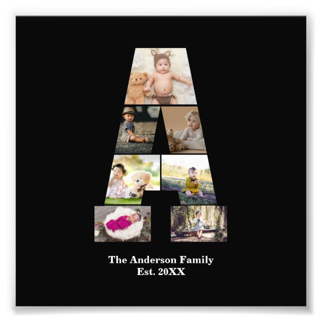 Design Your Own Letter A Photo Collage (Front)