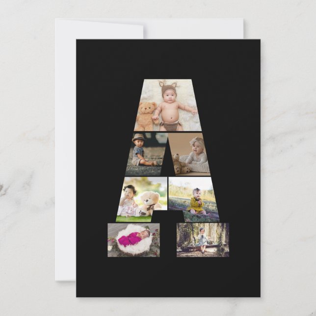 Design Your Own Letter A Photo Collage Holiday Card (Front)
