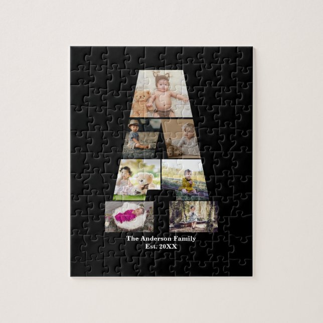 Design Your Own Letter A Photo Collage Jigsaw Puzzle (Vertical)