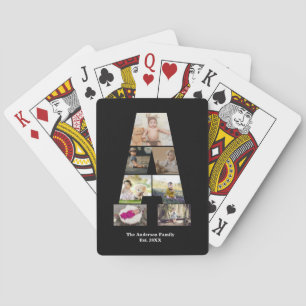 Design Your Own Letter A Photo Collage Playing Cards