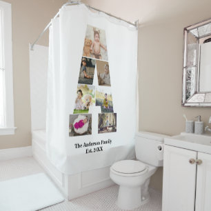 Design Your Own Letter A Photo Collage Shower Curtain
