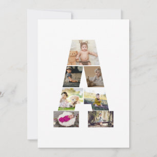 Design Your Own Letter A Photo Collage Thank You Card