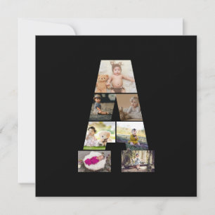 Design Your Own Letter A Photo Collage Thank You Card
